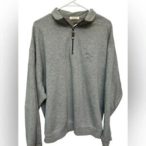 Tommy Bahama grey quarter zip relax Aruba collared sweater